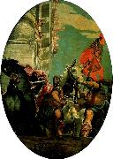 Paolo  Veronese triumph of mordechai oil on canvas